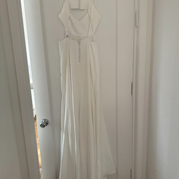 Reformation Astor A-line Maxi Dress Sz 6 Ivory Silk Chest and Back Cut-out - Picture 11 of 13